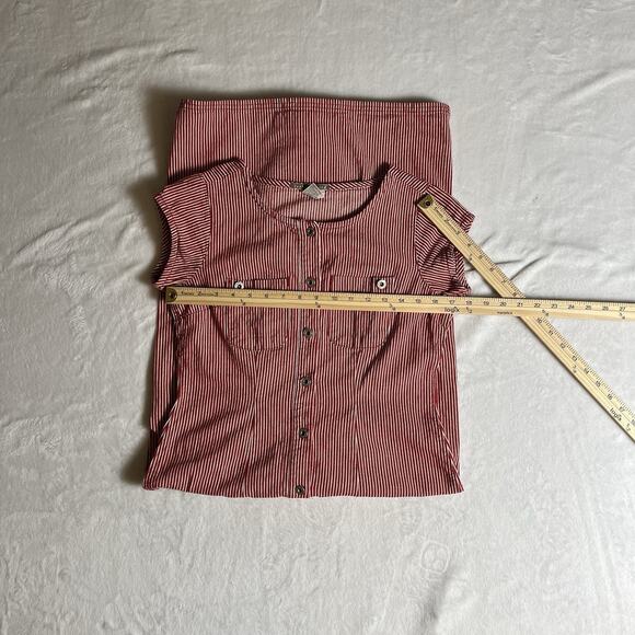 Isabella Bird Women’s Denim Midi Dress Size S 4 P Red Railroad Stripes Preppy - Picture 5 of 7